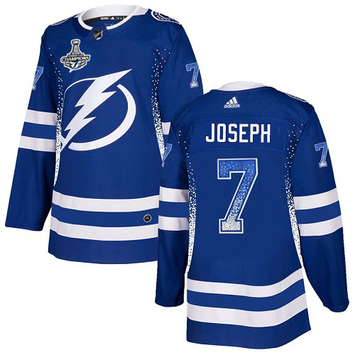 Adidas Tampa Bay Lightning Men #7 Mathieu Joseph Blue Home Authentic Drift Fashion 2020 Stanley Cup Champions Stitched NHL Jersey->tampa bay lightning->NHL Jersey